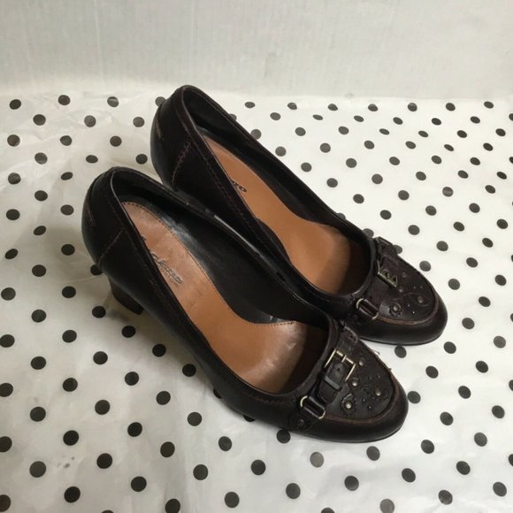 Nygard Collection Womens Leather Block Heel Pumps - Picture 7 of 12